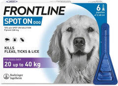 Spot On Flea & Tick Treatment for Large Dog (20-40kg) 6 Pipettes